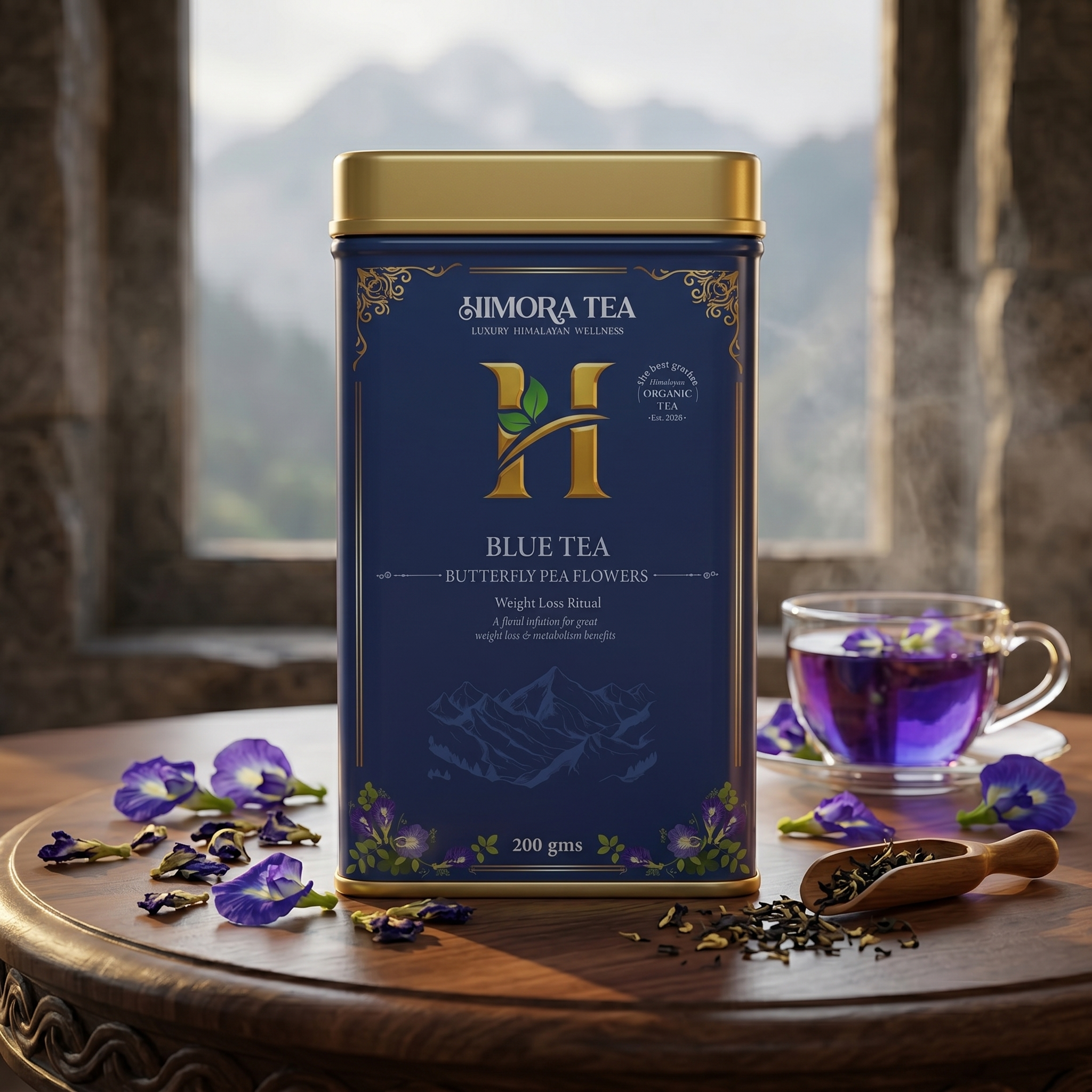 Himora Blue Tea: Organically Grown Butterfly Pea Tea Flowers (No Tea Bags)
