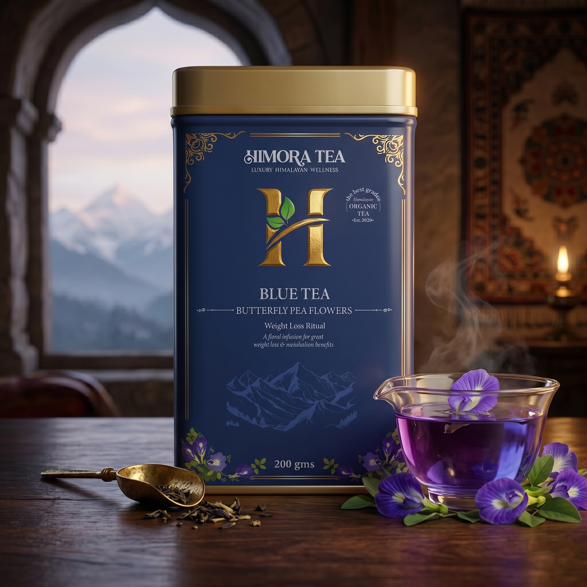 Himora Blue Tea: Organically Grown Butterfly Pea Tea Flowers (No Tea Bags)