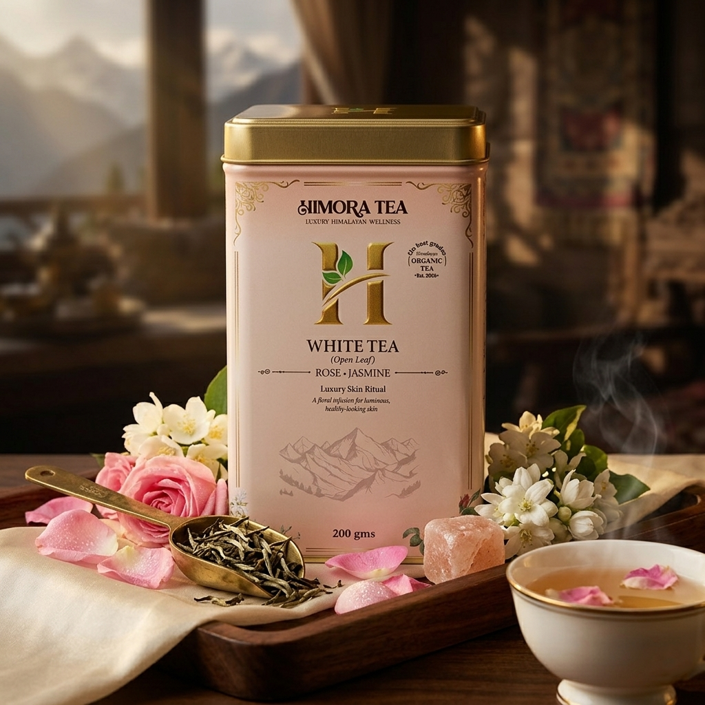 Himora White Tea – With Rose Petals and Jasmine (No Tea Bags)