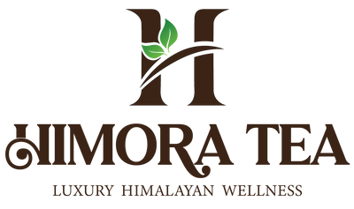 Himora Tea logo with a stylized 'H' and leaf on a white background